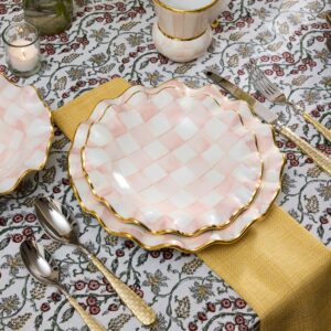 Rosy Check Fluted Ceramic Dinnerware – Rosy Check, Dinner Plate