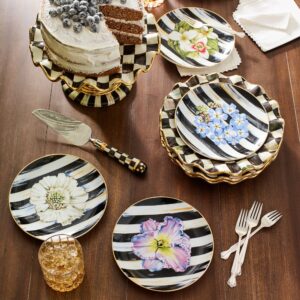 Courtly Check Fluted Ceramic Dinnerware – Courtly Check, Dessert Plate