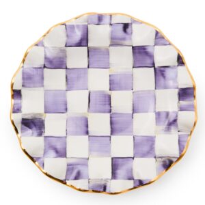 Violet Check Fluted Ceramic Dinnerware