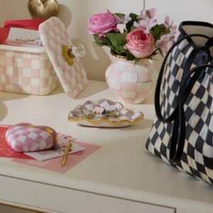 Violet Check Fluted Ceramic Heart Plate – Sterling Check