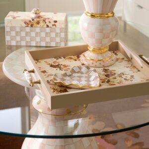 Violet Check Fluted Ceramic Heart Plate – Mocha Check