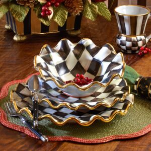 Rosy Check Ceramic Fluted Breakfast Bowl – Courtly Check