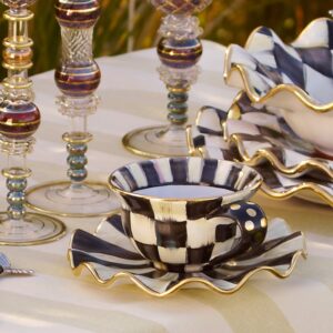 Ceramic Teacup & Saucer – Courtly Check, Teacup