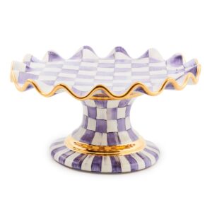 Rosy Check Ceramic Fluted Cake Stand – Violet Check