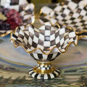 Rosy Check Ceramic Compote – Courtly Check