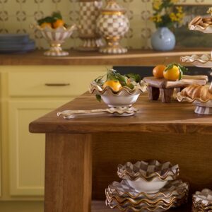 Rosy Check Ceramic Spoon Rest – Mocha Check