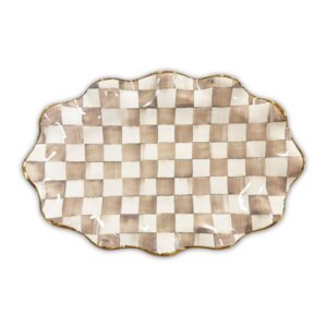 Check Ceramic Serving Platter – Mocha Check, Medium