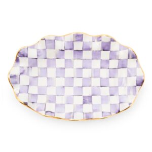 Rosy Check Ceramic Serving Platter – Violet Check