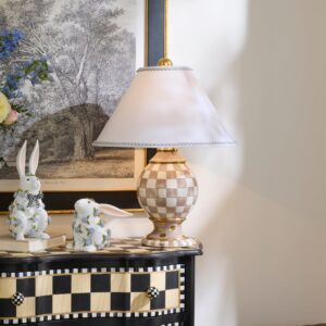 Courtly Check Ceramic Globe Lamp – Mocha Check
