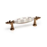 Sterling Check Brass Drawer Pull