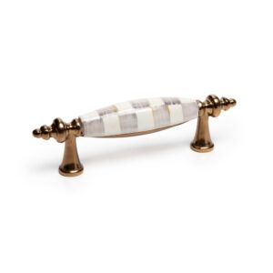 Sterling Check Brass Drawer Pull