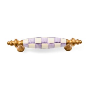 Check Drawer Pull – Violet Check, Brass
