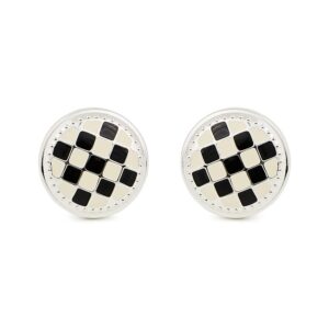 Check Silver Plated Knobs, Set of 2
