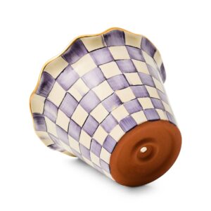 Courtly Check 8″ Ceramic Garden Pot – Violet Check