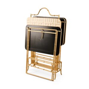 Courtly Cocktail Trays, Set of 4 – Mocha Check