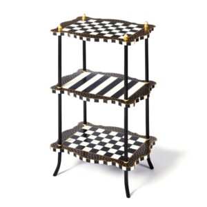Black & White Check and Stripe 3 Tier Table