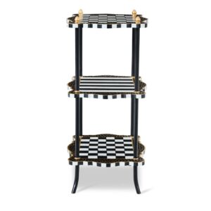 Black & White Check and Stripe 3 Tier Table