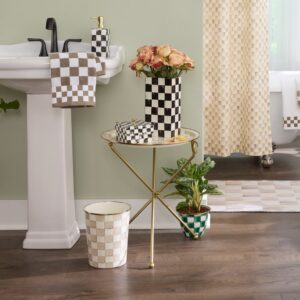 Courtly Check Enamel Tilt Accent Table – Mocha Check