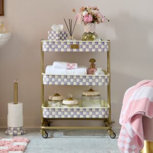 Check Tiered Kitchen Cart – Violet Check, 3-Tier