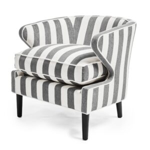 Marquee Grey Stripe Chenille Accent Chair