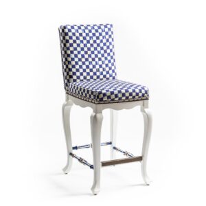 Royal Check Counter Stool with Back