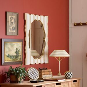 Mocha Stripe Wall Mirror