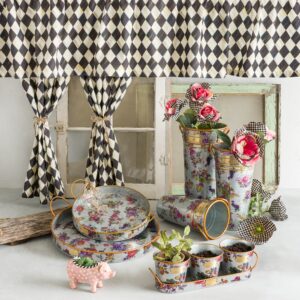 Flower Market Galvanized Serving Trays, Set of 2