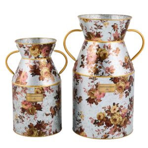 Wild Rose Galvanized Milk Can – Wild Rose, Large