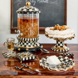 Courtly Check Cocktail Napkin Holder Set – Gold