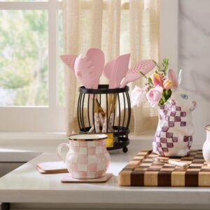 Rosy Check Kitchen Utensils – Rosy Check, Utensil Caddy Set