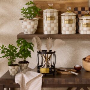 Mocha Check Kitchen Utensils – Mocha Check, Utensil Caddy Set