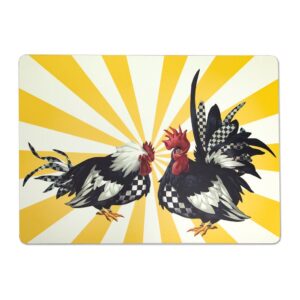 Sunrise Rooster Cork Back Placemats – Set of 4