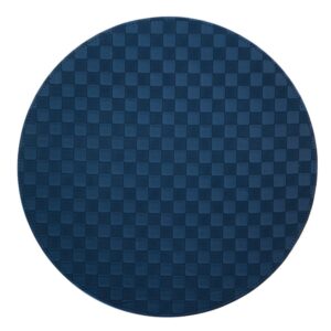 Check Faux Leather Placemat – Navy
