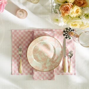 Black Check Placemat, Set of 4 – Pink
