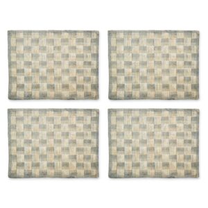Pink Sinamay Placemats, Set of 4 – Grey