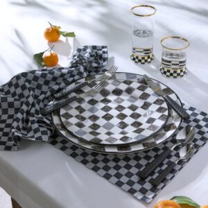 Black Check Placemat, Set of 4
