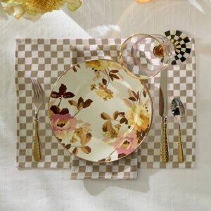 Black Check Placemat, Set of 4 – Flax