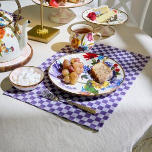 Black Check Placemat, Set of 4 – Plum