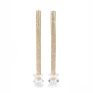 Gold Shimmer Dinner Candles, Set of 2