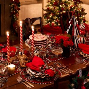 Candy Cane Dinner Candles, Set of 2