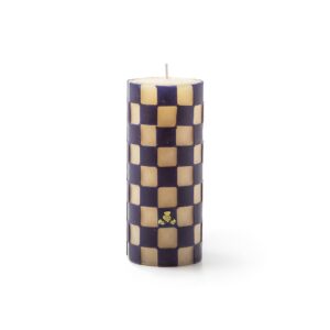 Check 6″ Navy Pillar Candle