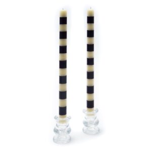Bands Navy Dinner Candles, Set of 2