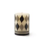 Marquee Pillar Candle – Black & Grey – 4″