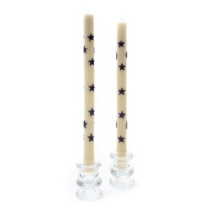 Star Dinner Candles – Navy – Set of 2