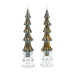 Tree Dinner Candles – 8″ – Black – Set of 2