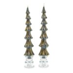 Tree Dinner Candles – 12″ – Black – Set of 2