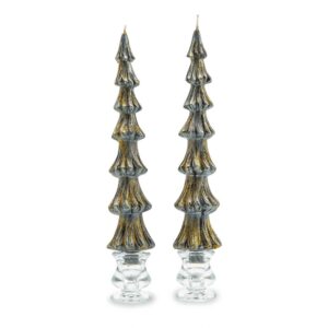 Tree Dinner Candles – 12″ – Black – Set of 2