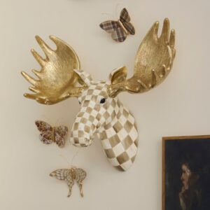 Butterfly Wall Decor – Mocha Check, Trio