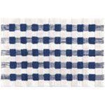 Texture Check Basic Bath Rug – Royal and White