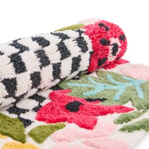 Checkerboard Black Bath Rug – Multi